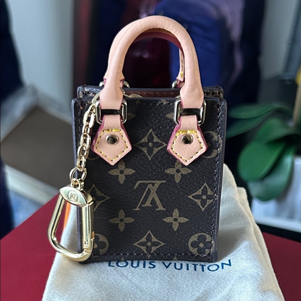 Monogram Mini Bag with Gold and Brown flower Accents